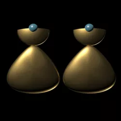 Lapis lazuli earrings 3D print model