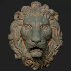Lion Head Sculpture 3D print model