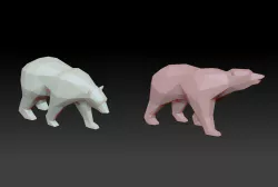 low poly Bear 3D print model package 3D print model
