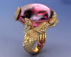 Magerit Mermaid Ring 3D print model