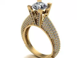 magnificent single stone ring 3D print model