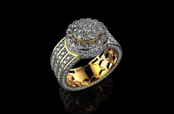Mens Gold Rings With Rings Mens Diamond Yellow Ring 3D print model