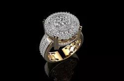 Mens Gold Rings With Rings Mens Diamond Yellow Ring N2 3D print model