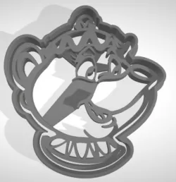 Mrs Potts cookie cutter with intricate detail 3D print model