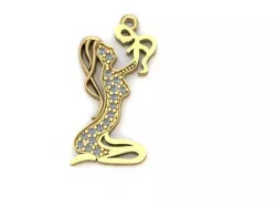 my dear mother and I necklace 3D print model