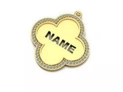 name to be written frame necklace 3D print model