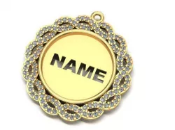 name to be written frame necklace 3D print model
