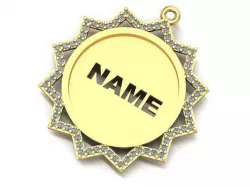 name to be written frame necklace 3D print model