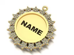 name to be written frame necklace 3D print model