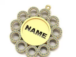 name to be written frame necklace 3D print model