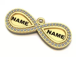 name to be written frame necklace 3D print model