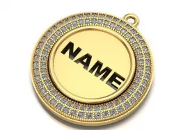 name to be written frame necklace 3D print model