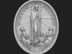 Our Lady of Fatima Medallion no 2 3D print model