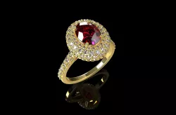 Oval Cut From Gemone Diamonds Ring 2 3D print model