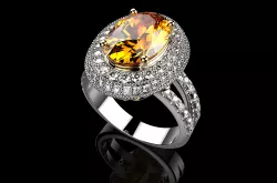 Oval Cut From Gemone Diamonds Ring 3D print model