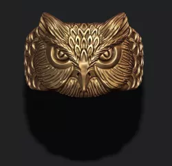 owl ring 3D print model