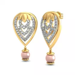 Pear Shaped Drop Earrings With Pearl 3D print model