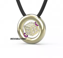 Pendant with movable cube and gems 3D print model