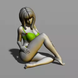 Pretty girl on the floor 3D print model