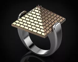 Pyramid ring with ruby at the base 439 3D print model