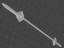 Red Sentry Ranger Double Bladed Power Sword Staff 3D print model
