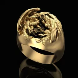 Ring Griffon and Dragon 3D print model