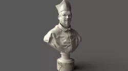 Sculpture Male-Head Bust of Cardinal Scipione Borghese Low-poly  3D print model
