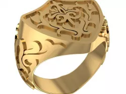 Shield shaped male ring 3D print model