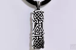 silver valknut Viking pendant 3D print model
