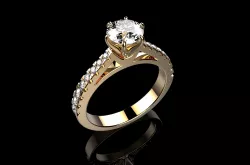 Solitaire Engagement Rings  Brilliant 3D print model