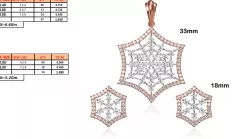 Spider Web Pendant and Earrings With Diamonds 3D print model