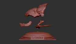 Statue the skull of a prehistoric fish 3D print model