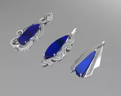 Three gold pendants NN062 3D print model
