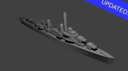 US Gearing Class Destroyer Warship 3D print model