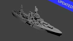 US New York Class Battleship 3D print model