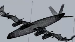 Waved Zigzag Wing Theoretical Heavy Cargo Plane  3D print model