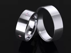 wedding ring simple nice stars 3D print model