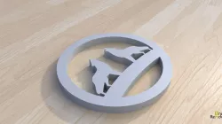 wolf howling printable coaster 3D print model
