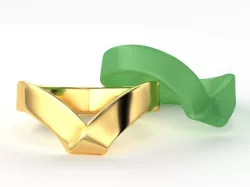 Yellow gold V band ring 3D print model