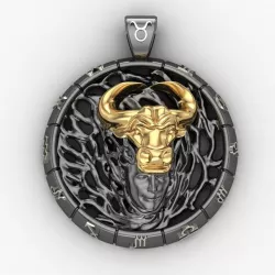 Zodiac Sign of the Taurus Pendant 3D print model