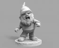 Zombie Evil Garden Gnome 3D Print Model Diorama 3D print model