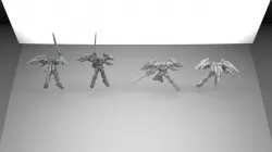 00 GUNDAM Three positions Mini model 3D print model