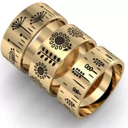  3 rings Flora with enamel 3D print model