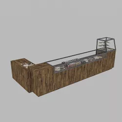 3D Cafe Counter 3D model