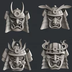 3d STL models for CNC or 3d printer Samurai mask relief 3D print model