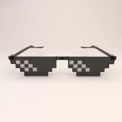 8 bit pixel thug life glasses 3D model