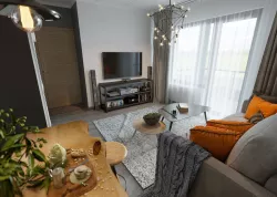 Apartment hall and living room with kitchen 3D model