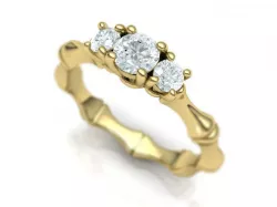 Bamboo Ring Three stone style N10323 3D print model 3D print model