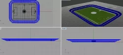 Base of a square stadium in Rhino 3D 3D print model
