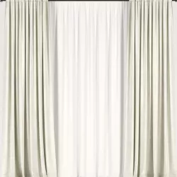 Beige curtains with tulle 3D model